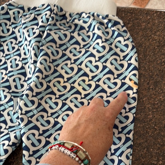 Burberry Boys/Girls Casual BLUE WHITE Monogram B Joggers-6/7 - Picture 15 of 16